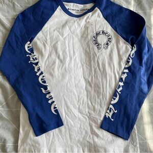 Chrome Hearts Kids Blue and White Long Sleeve Tee